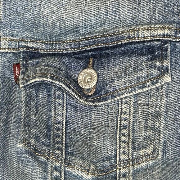 Levi's Jean Jacket Women's L Blue - Picture 7 of 14